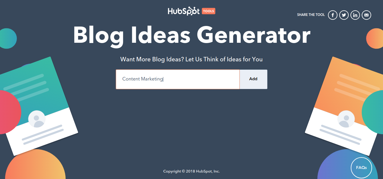 Hubspot blog idea generator image