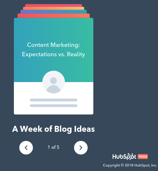 Hubspot blog idea generator image