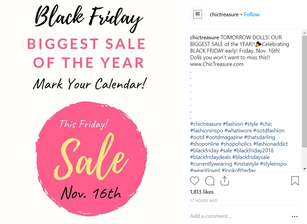 instagram black friday marketing