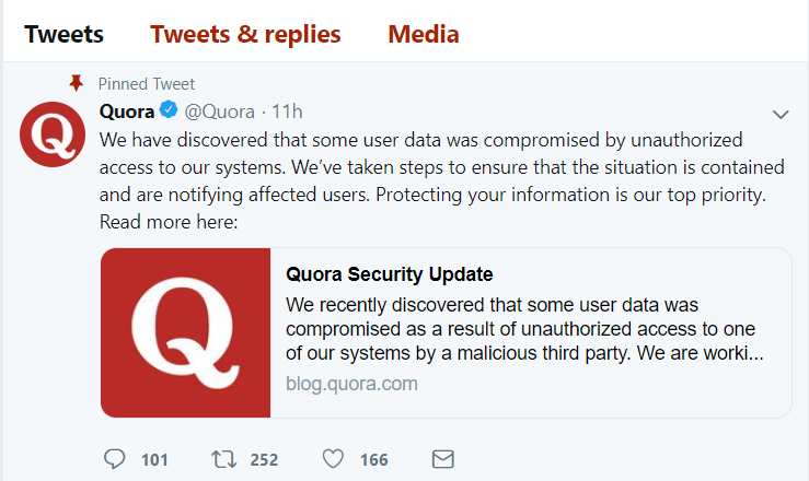 Quora data breach